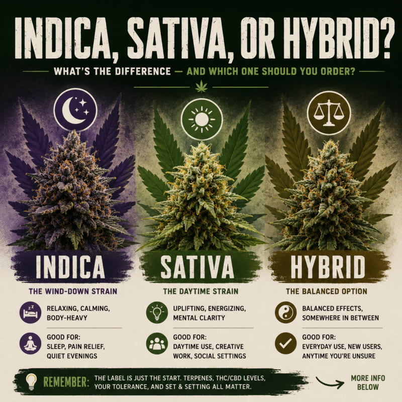 indica, sativa or hybrid