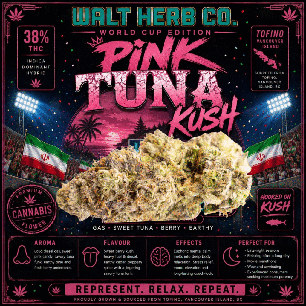 Pink Tuna Kush – World Cup Edition (Iran) // 14g bag: 38%