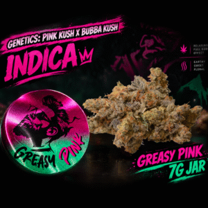 THC: 35% | INDICA | SMALL BATCH CRAFT Greasy Pink — 7G Jar